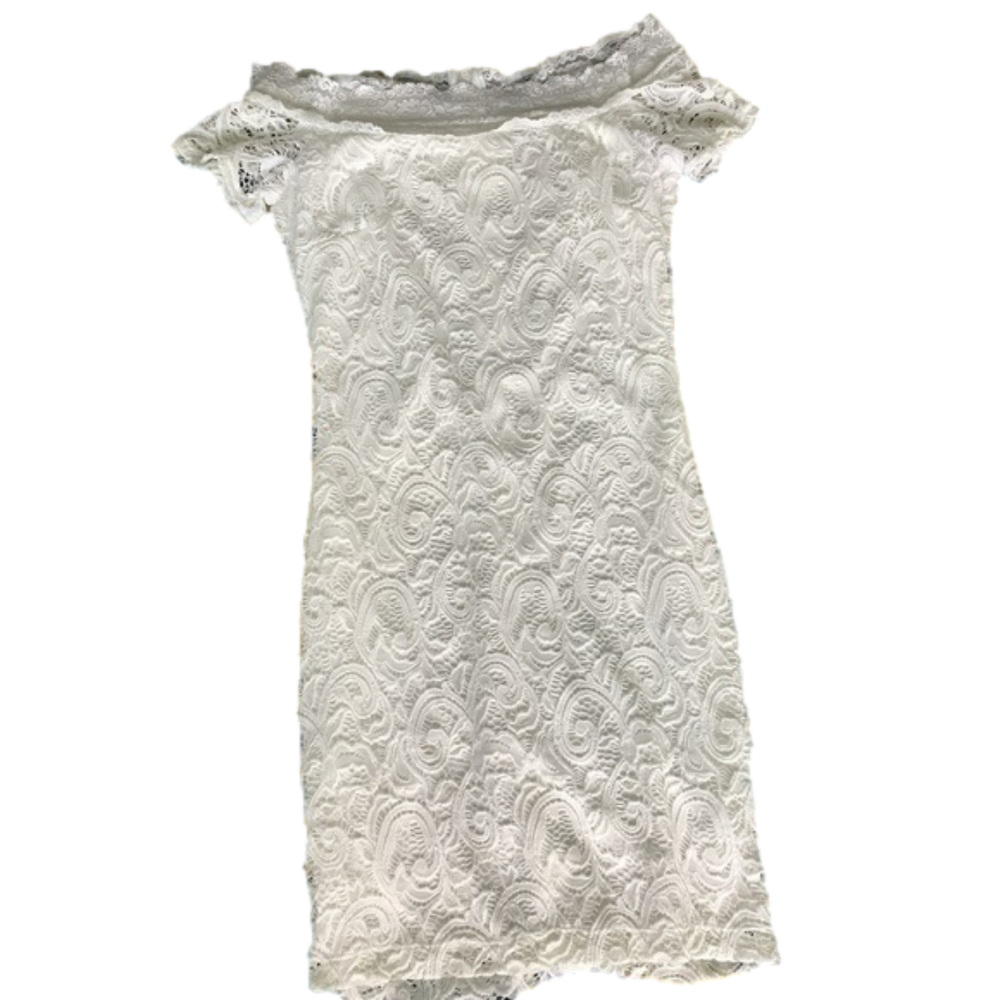 B. Darlin White Lace Dress Sz Large